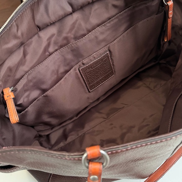 🐝 Coach X-Large Chelsea Brown Pebbled Leather Tote - G063-F10026 - Picture 8 of 16